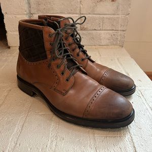 Johnston & Murphy Quilted Zip Dress Boot Brown size 11